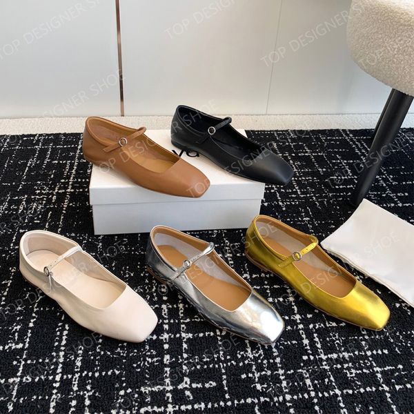 Luxuriöse Mary Jane-Schuhe, Designer-Abendschuhe, Aeyde-Ballettschuhe, schwarz-braunes Leder, quadratisch, flache Freizeitschuhe, Damenmode, bequeme Lazy-Boot-Schuhe, Größe 35–40, mit Box