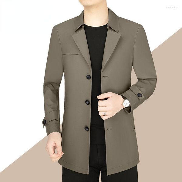 Trench da uomo Cappotto per uomo High-end Autunno e inverno Cappotto sottile High Street Japan Style Giacche lunghe Abbigliamento moda W93