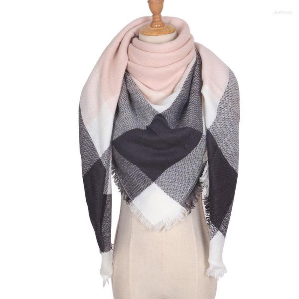 Cachecol outono e inverno cachecol quente para mulheres fina imitação de caxemira manta xadrez xale designer engrossado Foulard