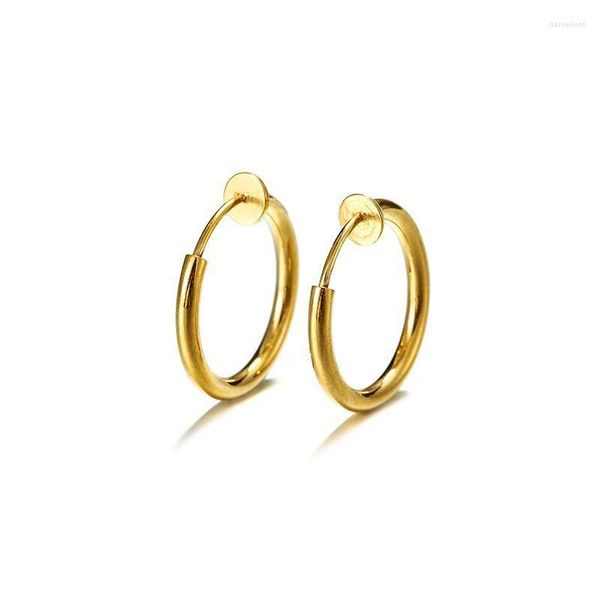 STANTE ORECCHI CLIP CLOP per adolescenti ragazze in acciaio inossidabile oro inossidabile 8mm 20 mm Circle clip-on non piercing all'orecchio di gioielli regalo di compleanno
