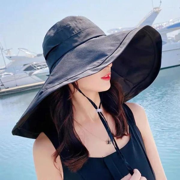Wide Brim Hats Oversized Neck Protection Sun Hat Women's UV Outdoor Large Summer Sunshade Fisherman