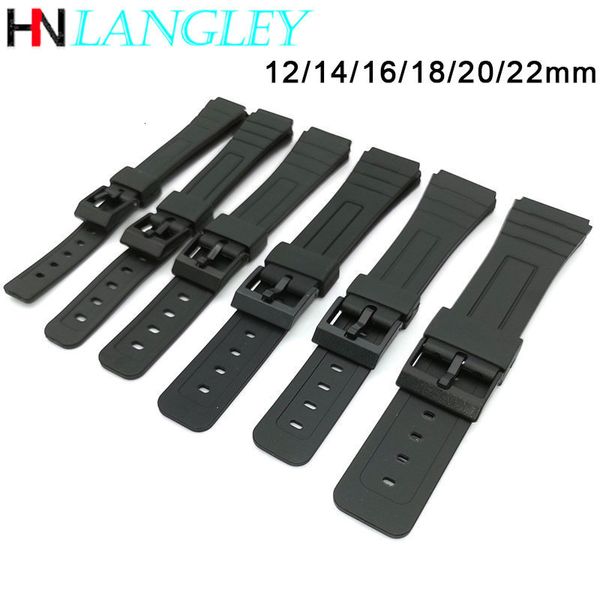 İzle Bantlar Silikon Saat Strap Sport Dalış Dalış Kauçuk İzleme Bandı Casio İzle Aksesuarları 12mm 14mm 16mm 18mm 20mm 22mm Kadın Erkekler Bilezik 230729