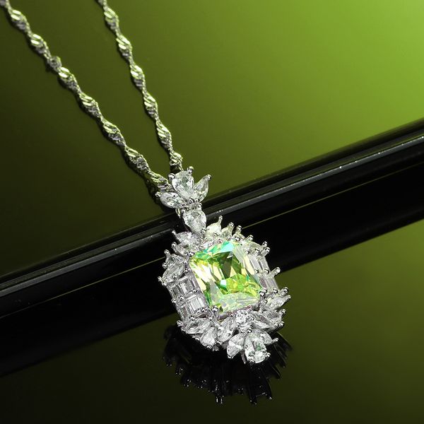 Уникальный дизайн, стерлинговое серебро S925, темперамент, универсальное ожерелье с подвеской из цитрина, женское свадебное высококачественное ювелирное изделие, оптовая продажа