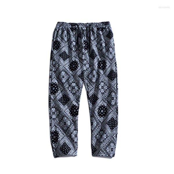 Calça masculina 0,5 kg Calça de moletom de malha de outono Bandana estampada de algodão Calça esportiva Agasalho de corrida Jogging Roupas esportivas