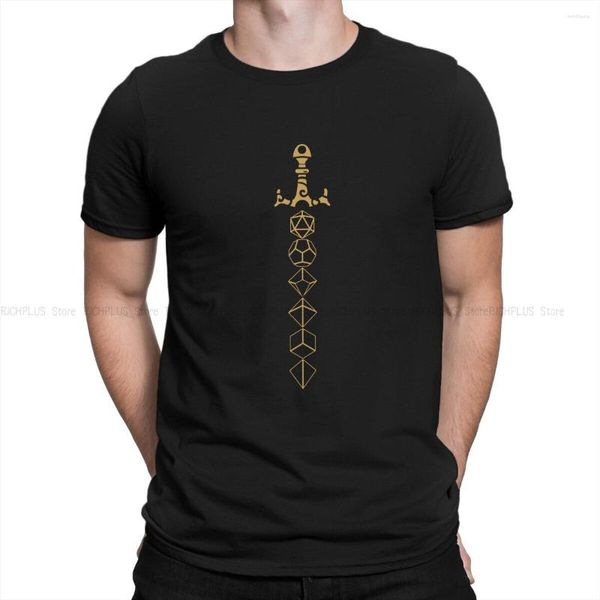 Magliette da uomo DnD Game TShirt Dadi Set Sword Tabletop Individualità Camicia in poliestere Harajuku Felpe Trend