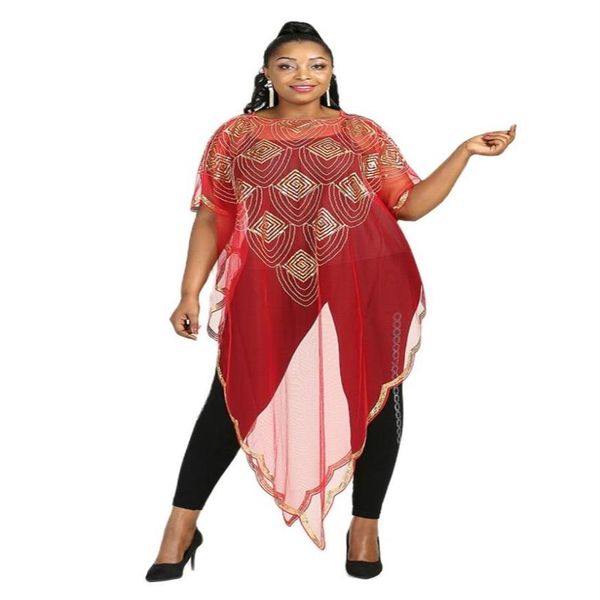 Stile di abbigliamento etnico africano dashiki femminile alla moda abaya eleganti tessuti in tulle tessuto in pizzo in pizzo in rilievo abito sciolto siz225u