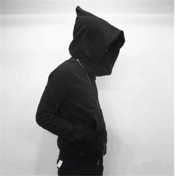 Erkek Hoodies Y2K Erkekler Fermuarı Cardigan Harajuku Siyah Sweatshirts Hip Hop Swag Stil Sokak Giyim Pelerin Kapşonlu Ceket Ceket