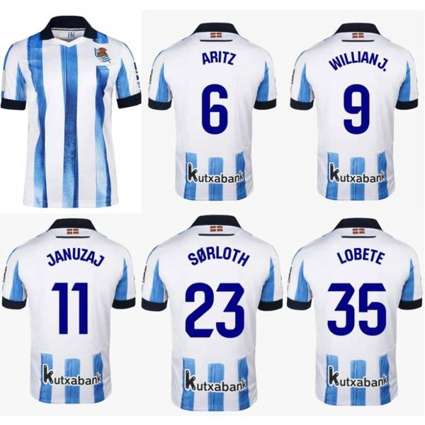 2023/24 Real Sociedad Soccer Jerseys 2024 OYARZABA MERINO CARLOS FDEZ SADIQ ARITZ Camicia Uomo TAKE BARRENE PACHECO BRAIS MENDEZ LE NORMAND Divisa da calcio Kit per bambini