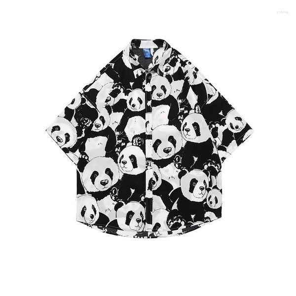 Männer Casual Hemden Männer Lose Kurzarm Sommer Panda Gedruckt Für Paare Streetwear Fashion T-shirt Luxus Sozialen