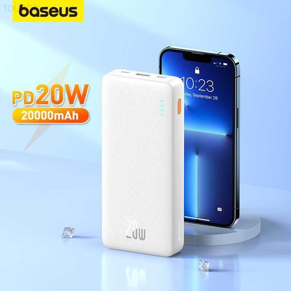 Cell Power Banks Baseus 20000mAh Power Bank PD QC 20W Carregador portátil Bateria externa Powerbank Powerbank para iPhone Huawei Xiaomi Samsung L230728