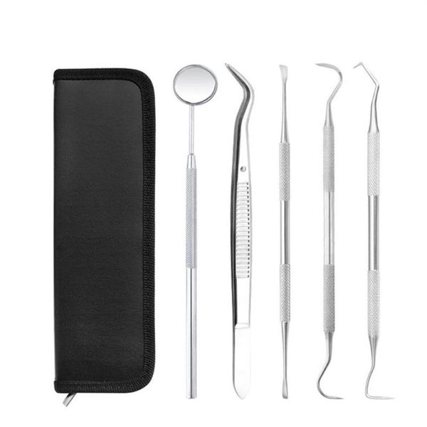 Conjuntos de ferramentas manuais profissionais 4 5 ferramentas PCS para kit de raspador de dentes, cremes dentais inoxidáveis, dentistas dentários, instrumentos de espelho 257r