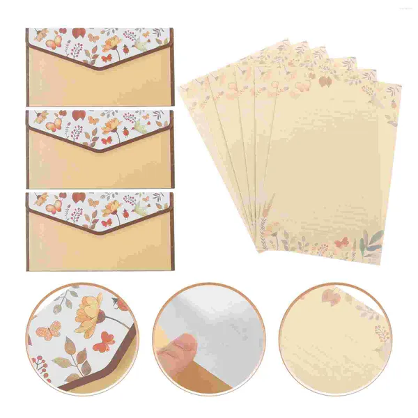 Geschenkpapier-Briefpapier-Set, Briefumschlag-Briefpapier-Sets, Retro-Briefpapier-Annahme, farbig