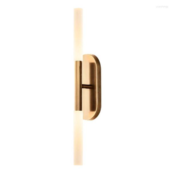 Wandleuchten American Copper Retro Luxus Wohnzimmer Badezimmerspiegel Frontleuchter Lichter Acrylhalterung LED-Befestigungen