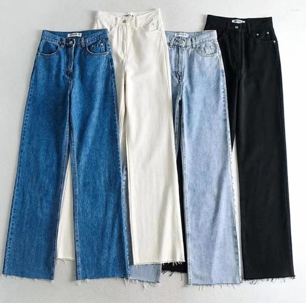 Damen Jeans Damen Boyfriend Loose Fit Denim Hosen Frühling Vintage Klassisch Gerades Bein für Hosen mit hoher Taille