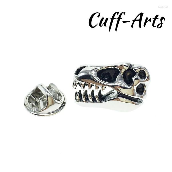 Spille Cuffarts Gioielli alla moda per gli uomini del partito T Rex Dinosauro Cranio Spilla Ottone Vestito Sciarpa Accessori P10131