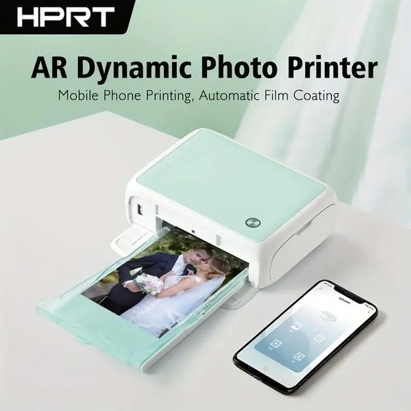 HPRT Kleiner drahtloser mobiler HD-Fotodrucker, Wi-Fi-Verbindung für Mobiltelefone, optional in verschiedenen Farben, 300-dpi-Sublimationsdruck ohne Tinte 4*6