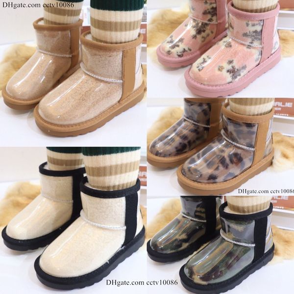 Austrália Classic Mini Boots Clear Kids Sapatos uggi Girls designer Jelly Toddler ug baby Children inverno Snow Boot kid juvenil sneaker wggs shoe Natural g5Ea#