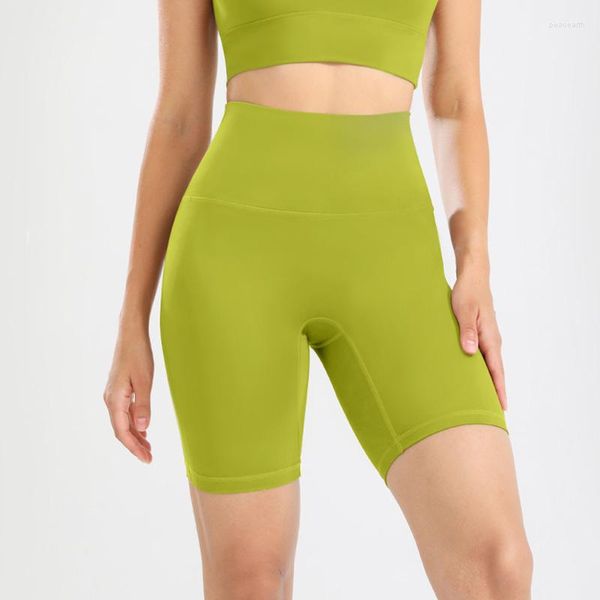 Shorts Femininos Nus Feminino Ciclismo Cintura Alta Correndo Curto Ginásio Esportes Meia-calça Mulher Verão Fitness Treino BuLifting Motociclista