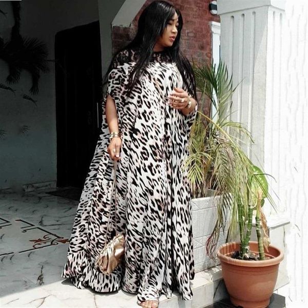 Abbigliamento etnico Abiti africani per le donne 2021 Dashiki Summer Plus Size Leopard Long Maxi Dress Traditional Fairy Loose Dreams198F