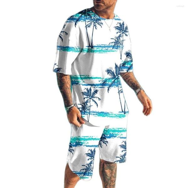 Fatos de treino masculinos Havaianos Harajuku Roupas esportivas Terno Impressão 3D Camiseta e shorts Beach Resort Moda Casual Roupas de tendência de verão