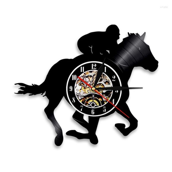 Relógios de parede Relógio de equitação Relógio Design moderno Esporte Cavaleiro Decoração de registro