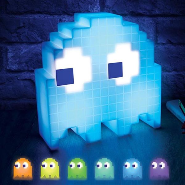 Capas para abajures Mesa Pac-Man Pixel War Colorido Mudando de cor Ghost Party Music306g