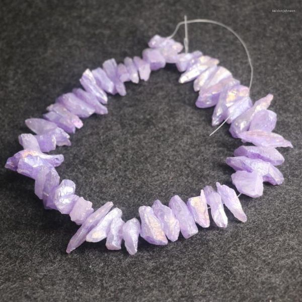 Collane con ciondolo punto di cristallo viola fai da te donna gemma pietra perline Reiki Healing Chakra gioielli forato accessorio semiprezioso