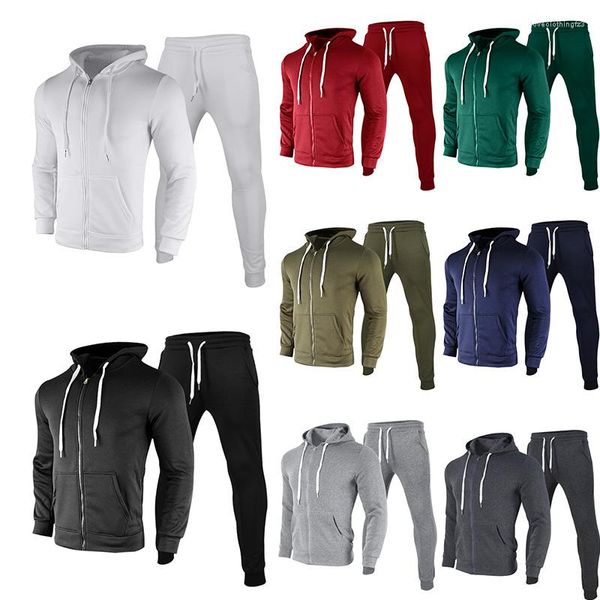 Männer Trainingsanzüge Herbst Winter Marke Gedruckt Trainingsanzug Anzug Mann Zipper Hoodie Hosen 2 Stück Set Casual Gym Fitness Jogging Sportswear m-4XL