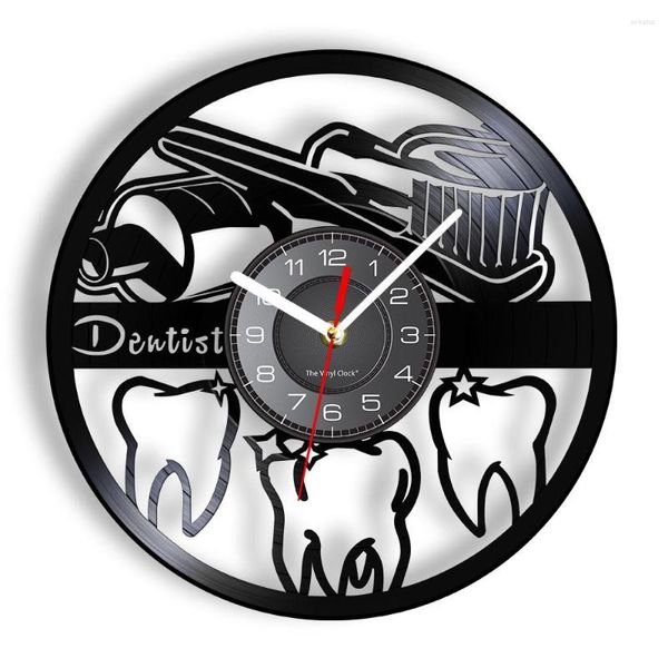 Orologi da parete Spazzolino da denti e dentifricio Igiene orale Orologio da bagno moderno Segno Dentista Record Regalo dentale