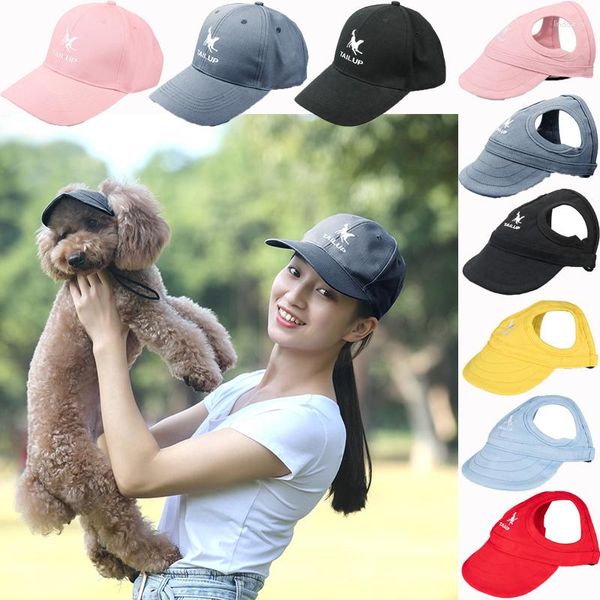 Abbigliamento per cani Cappello per animali domestici Berretto da baseball per gatti piccoli e adorabili Visiera in tela Protezione solare per l'estate Con fori per le orecchie Forniture per cuccioli di gattino