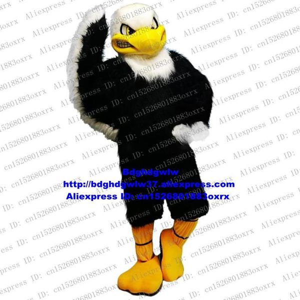 Костюмы талисмана черный белый длинный меховой орл Хок Tercel Tiercel Falcon Vulture Costum