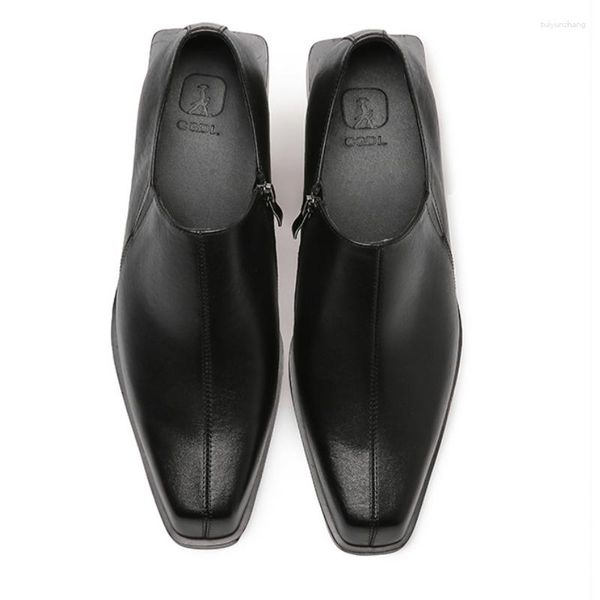 Kleid Schuhe Karree Zehe Designer Männer Mode Britischen Trendy Mann Luxus Echtes Leder Täglich Casual Business Schwarz Loafer