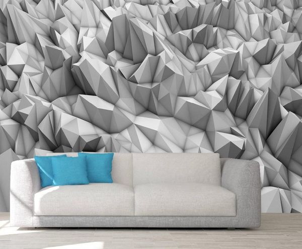 Wallpapers Benutzerdefinierte 3D-PO-Tapete Abstrakte Würfel Wandbild Wohnzimmer Schlafzimmer Wasserdichte Wohnkultur