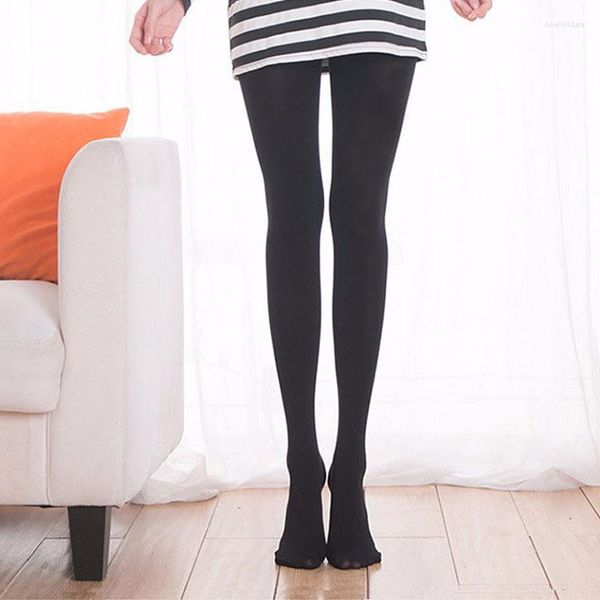 Meias femininas longas sexy meia-calça leggings femininas 120d veludo branco meia-calça varizes compressão