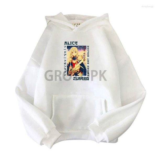 Мужские капюшоны Sword Art Online Retro Punk Anime Pullover Pocket Design теплый флисовый зимний рубашка