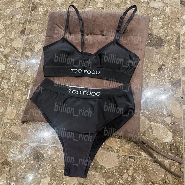 Mektuplar bikinis mayo plaj sütü bras bras set rahat tel sporları iç çamaşırı siyah spor sutyen panties297a