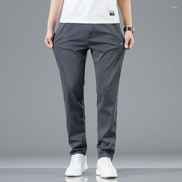 Pantaloni da uomo Pantaloni casual eleganti da uomo primavera estate per uomo Pantaloni in vita elastici Abbigliamento maschile leggero