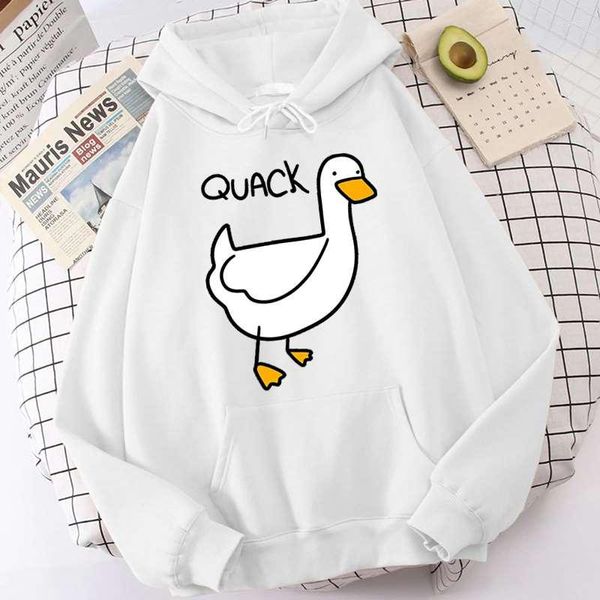 Herren-Kapuzenpullover, niedlicher Enten-Grafik-Hoodie, Cartoon-Druck, Sweatshirt, Paar, Frühling, Herbst, Sweatshirt, einfarbig, Känguru-Taschenpullover