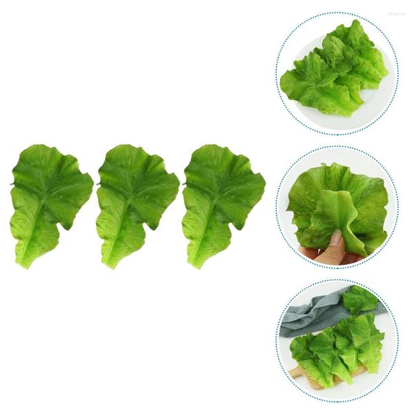 Dekorative Blumen Künstliche gefälschte Salatblätter Gemüse Gemüse Blattsalat Latusmodel Dekor Grün Realisticfaux Kitchen Home