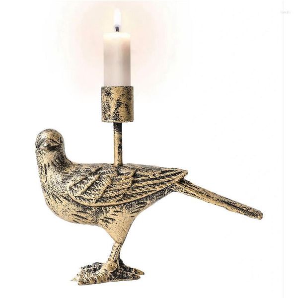 Mum Tutucular Demir Sanat Retro Kuş Candlestick Dekoratif Süsler Nordic Style Masa Tutucu Ev Düğün Merkezi El Sanatları