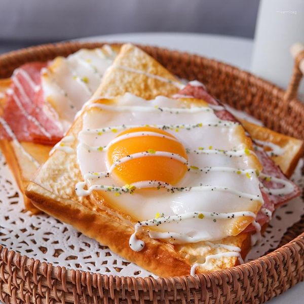 Fiori decorativi Simulazione Uovo Tostato Pane Cibo finto Modello Vetrina del negozio