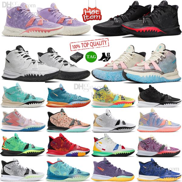 com caixa Kyrie 7 Tênis de Basquete Masculino Feminino Filhas Visions Kyries Trainers