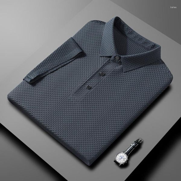 Camisetas masculinas BROWON Camisetas de verão para homens Tops 2023 Moda Cor sólida Tecido Jacquard Inteligente Casual Ajuste Regular Camisa Homme