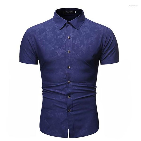 Camicie casual da uomo camicia estiva modello abito bottoni vestiti 2023 moda retrò t-shirt a maniche corte giacca leggera