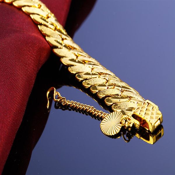 Catena delle donne degli uomini di lusso di moda 24k placcato oro non dissolvenza bracciali Hiphop serpente Miami vendita diretta superiore251b