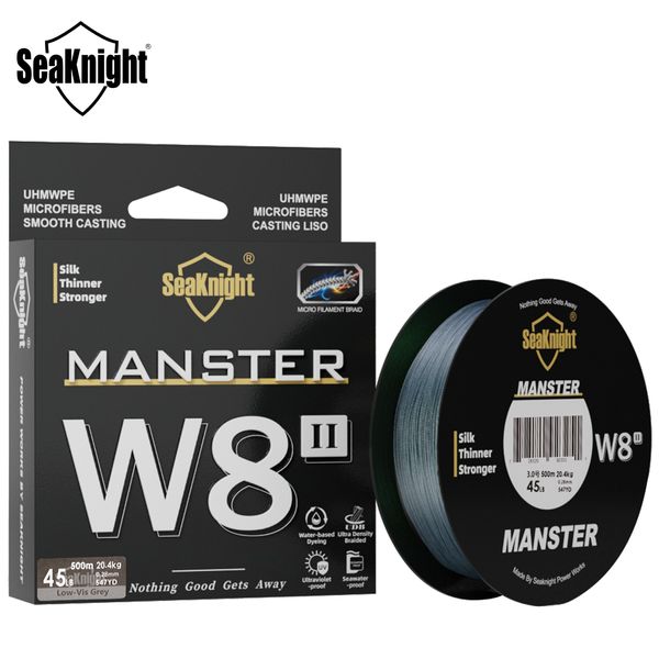 Линия оплетки Seaknight W8 II Манстерная рыбалка 150 м 300 м 500 м 15100 фунтов 8 Strands Multifilament PE для пресноводной соленой воды 230729