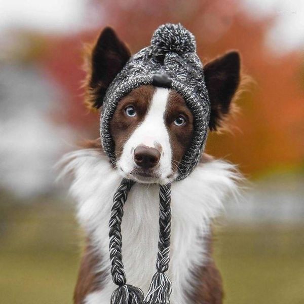 Собачья одежда зимняя теплой вязаная ветряная шляпа детские шляпы домашних собак рождественская одежда смешная кошачья аксессуары одеваться