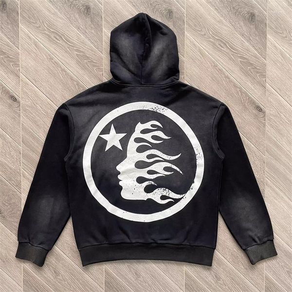 Herren Hoodies Vintage Hellstar Studios Hoodie Männer Frauen Qualität Washed Ash Übergroße Pullover Fitnessstudio