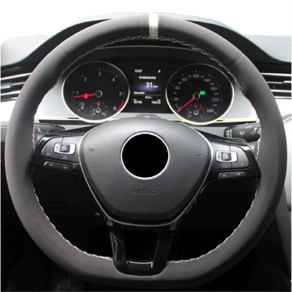 Coberturas de Volante CUSTOM Fit CAPA DE COURO ALCANTARA FIO DE MALHA AZUL BEGE VERMELHO CINZA CORES ESTAÇÃO ANTI-DERRAPANTE RESISTENTE SUPORTE MA268r