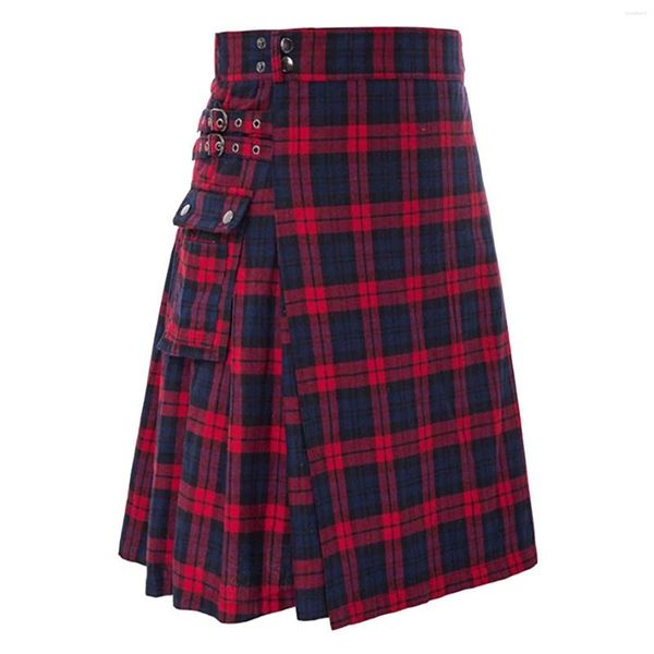 Saias masculinas saia curta tradicional Highland tartan prático kilt